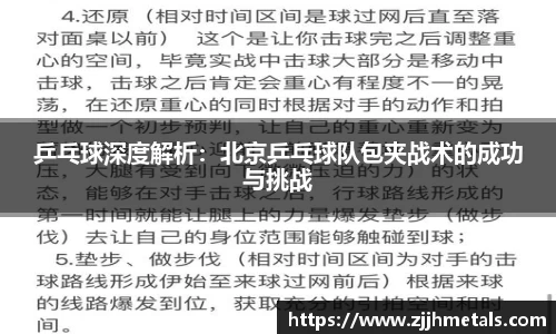 乒乓球深度解析：北京乒乓球队包夹战术的成功与挑战